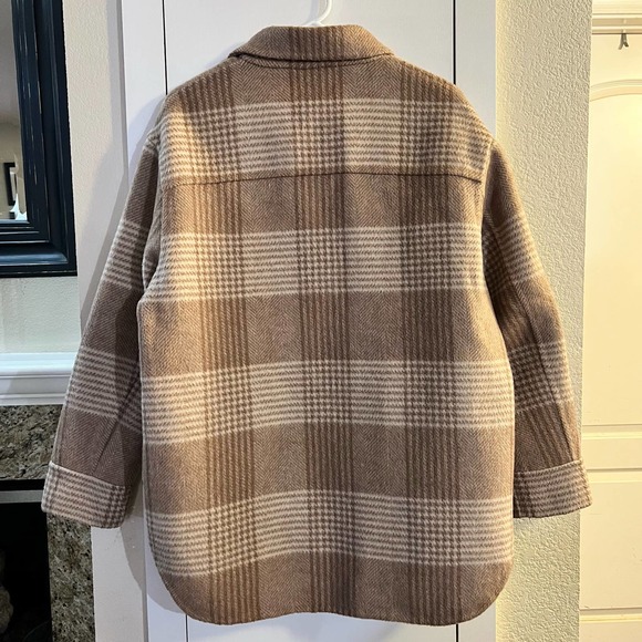 SOLD Oak + Fort PLAID WOOL BLEND SHACKET - Picture 7 of 9
